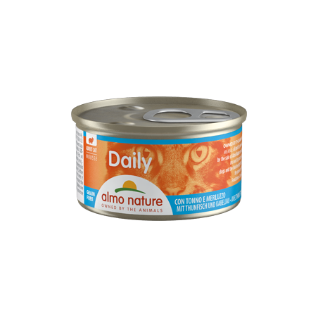 Almo Nature Cat Daily Mousse with Tuna and Cod | Wet (Lata) 24 X 85 g