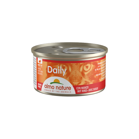 Almo Nature Cat Daily Diced with Beef | Wet (Lata) 24 X 85 g