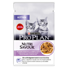 Pro Plan Cat Kitten NutriSavour with Turkey in Gravy| Wet (Saqueta) 26 X 85 g