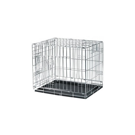 Portugal Pet Jaula Metálica Cromada em Grelha 61 cm x 46 cm x 51 cm