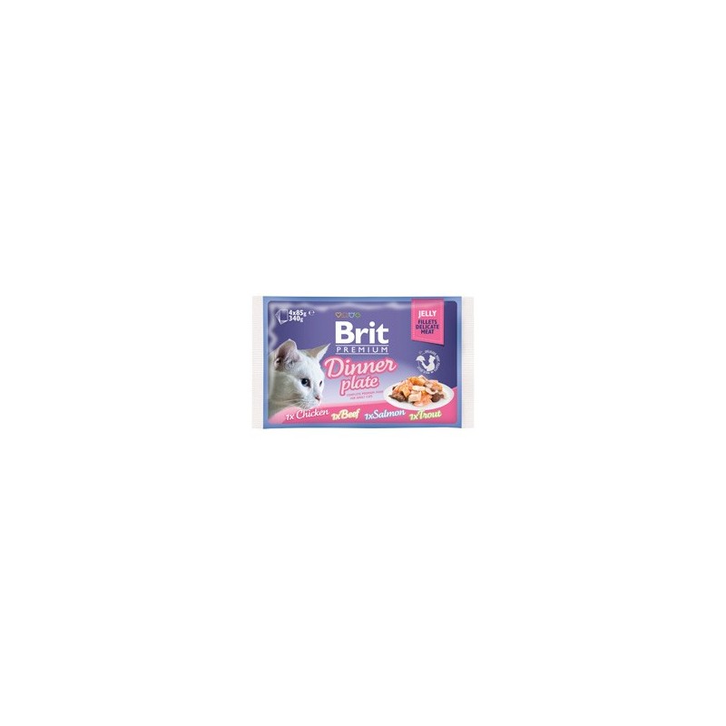 Brit Premium by Nature Cat Delicate Fillets in Jelly Dinner Plate Multipack | Wet (Saqueta) 4 x 85 g