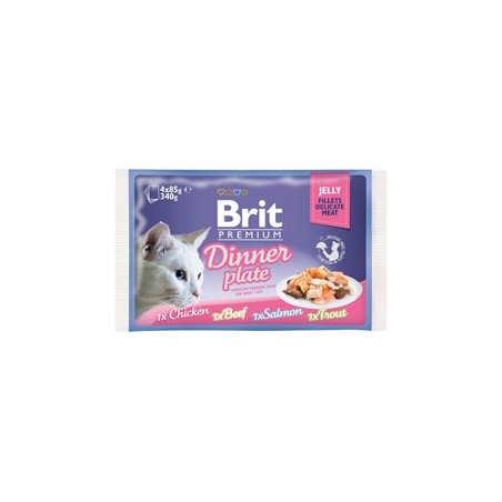 Brit Premium by Nature Cat Delicate Fillets in Jelly Dinner Plate Multipack | Wet (Saqueta) 4 x 85 g