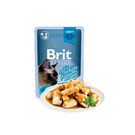 Brit Premium by Nature Cat Delicate Fillets in Gravy with Chicken | Wet (Saqueta) 24 X 85 g