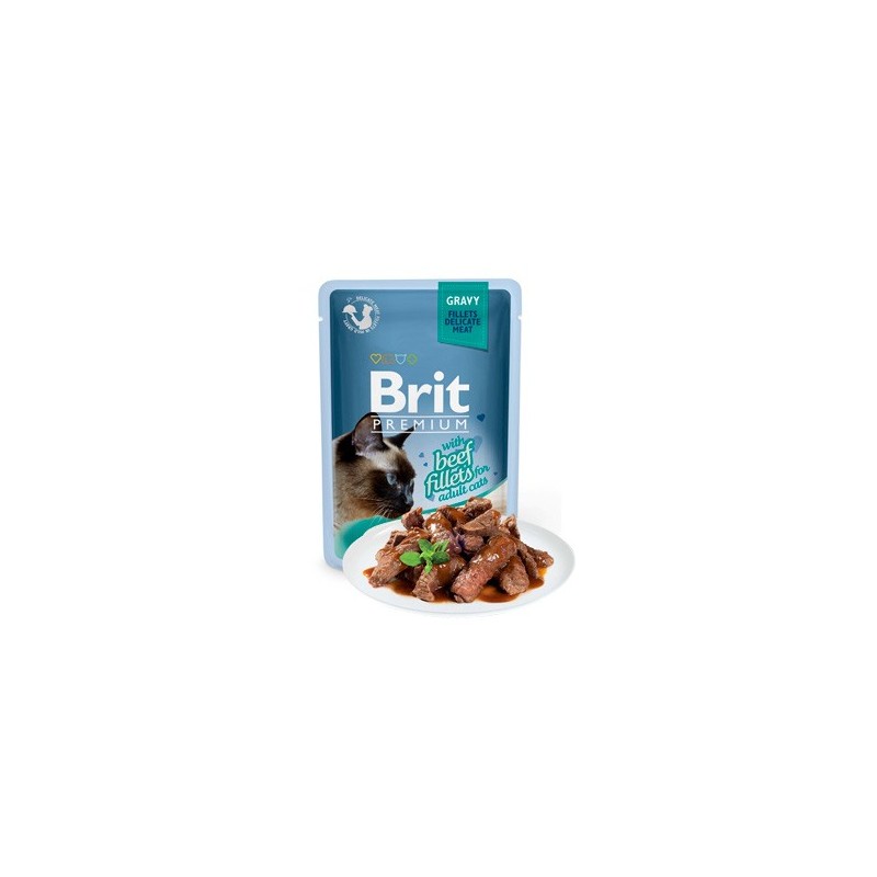 Brit Premium by Nature Cat Delicate Fillets in Gravy with Beef | Wet (Saqueta) 24 X 85 g