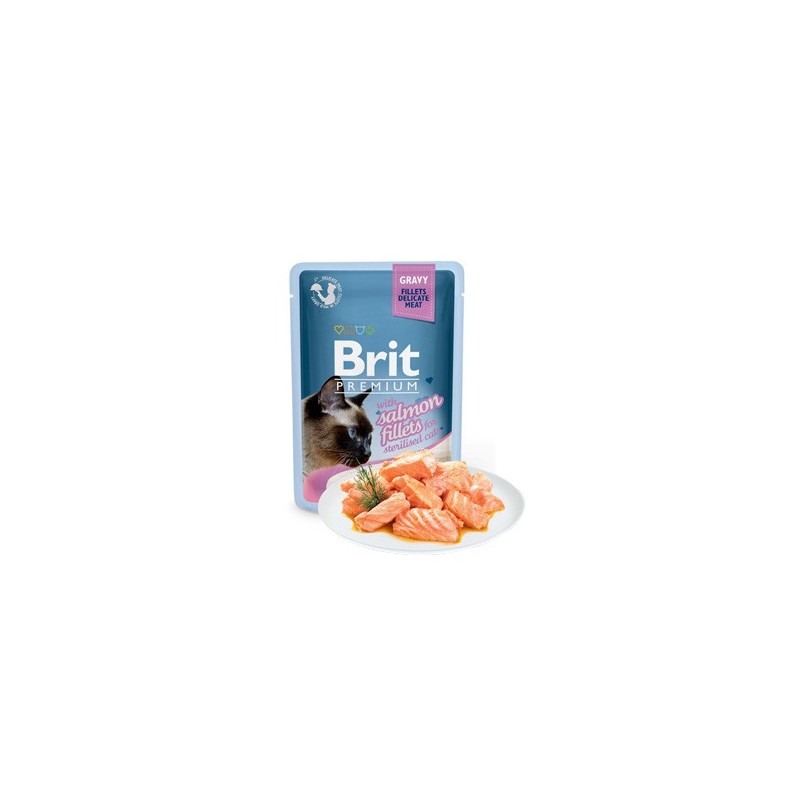 Brit Premium by Nature Cat Delicate Fillets in Gravy with Salmon for Sterilized | Wet (Saqueta) 85 g