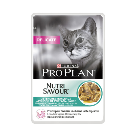 Pro Plan Cat Adult NutriSavour Delicate with Ocean Fish | Wet (Saqueta) 26 X 85 g