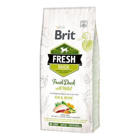 Brit Fresh Dog Active Run & Work with Duck & Millet 12 kg