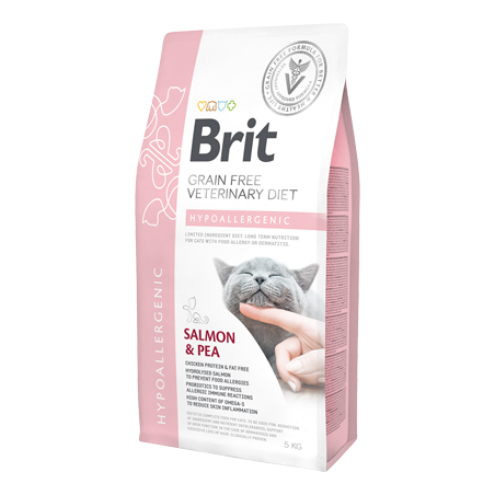 Brit Veterinary Diet Cat Hypoallergenic Grain-Free Salmon & Pea 400 g