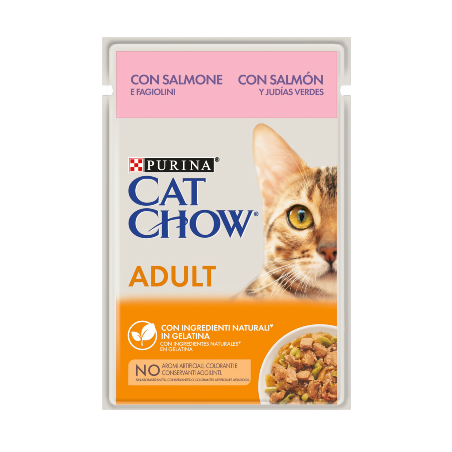 Cat Chow Adult Salmon & Green Beans | Wet (Saqueta) 26 X 85 g