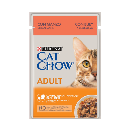 Cat Chow Adult Beef & Eggplant | Wet (Saqueta) 26 X 85 g