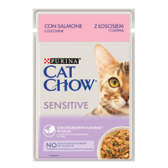 Cat Chow Adult Sensitive Salmon & Courgette | Wet (Saqueta) 26 X 85 g