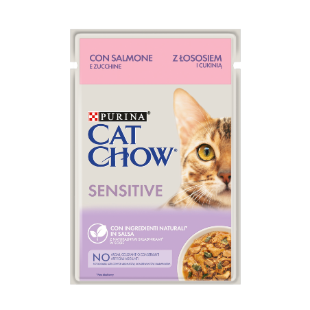 Cat Chow Adult Sensitive Salmon & Courgette | Wet (Saqueta) 26 X 85 g