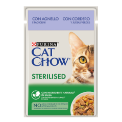 Cat Chow Adult Sterilized Lamb & Green Beans | Wet (Saqueta) 26 X 85 g