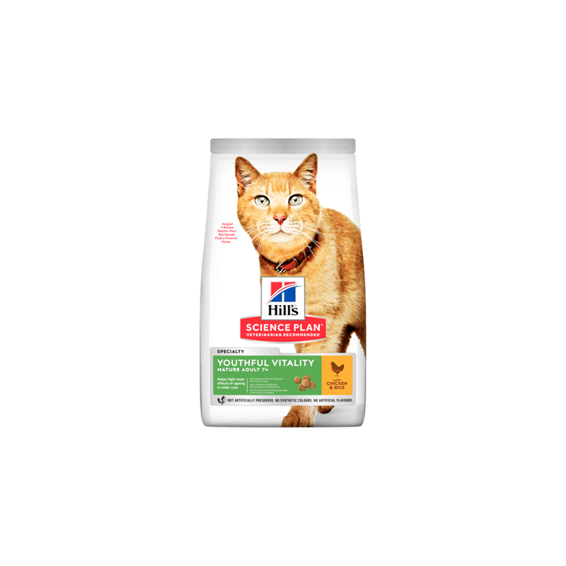 Hills Science Plan Cat Adult 7+ Youthful Vitality Chicken with Rice 1,5 kg