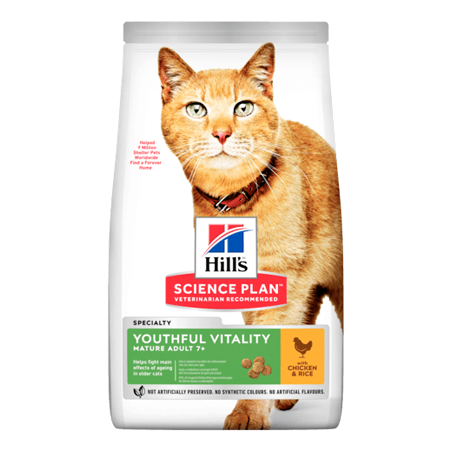 Hills Science Plan Cat Adult 7+ Youthful Vitality Chicken with Rice 1,5 kg