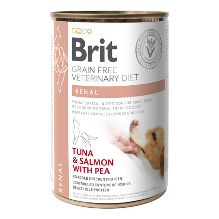 Brit Veterinary Diet Dog Renal Grain-Free Tuna & Salmon with Pea | Wet (Lata) 400 g