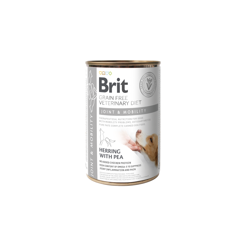 Brit Veterinary Diet Dog Joint & Mobility Grain-Free Herring with Pea | Wet (Lata) 400 g