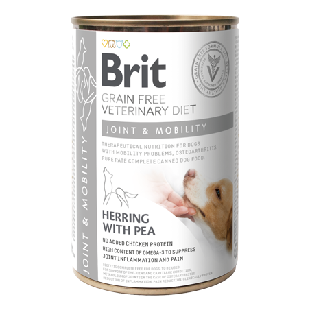 Brit Veterinary Diet Dog Joint & Mobility Grain-Free Herring with Pea | Wet (Lata) 400 g