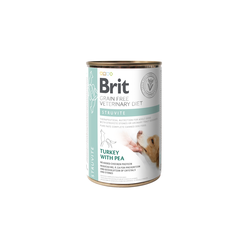 Brit Veterinary Diet Dog Struvite Grain-Free Turkey with Pea | Wet (Lata) 400 g