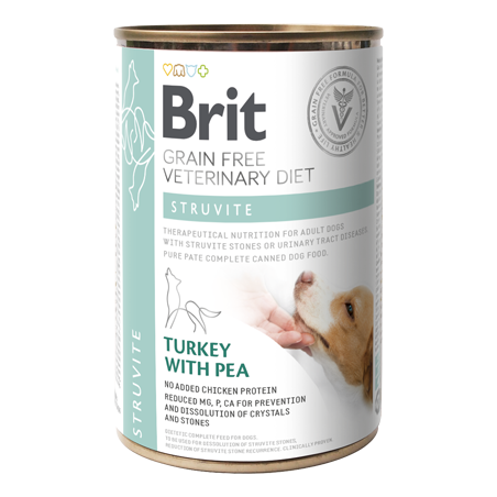 Brit Veterinary Diet Dog Struvite Grain-Free Turkey with Pea | Wet (Lata) 400 g