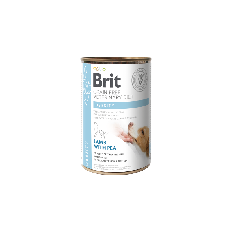 Brit Veterinary Diet Dog Obesity Grain-Free Lamb with Pea | Wet (Lata) 400 g