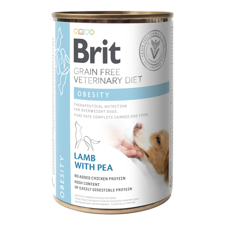 Brit Veterinary Diet Dog Obesity Grain-Free Lamb with Pea | Wet (Lata) 400 g