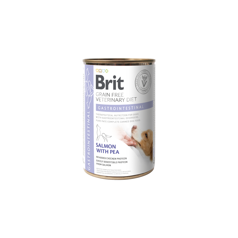 Brit Veterinary Diet Dog Gastrointestinal Grain-Free Salmon with Pea | Wet (Lata) 400 g