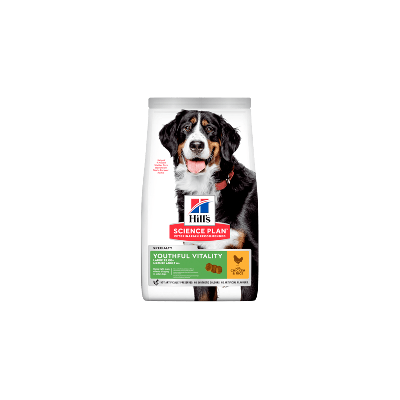 Hills Science Plan Dog Youthful Vitality Large Breed Mature Adult 6+ with Chicken & Rice 14 kg