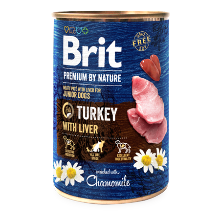 Brit Premium by Nature Junior Dog Turkey with Liver | Wet (Lata) 400 g