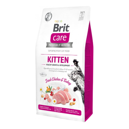 Brit Care Cat Grain Free Kitten Healthy Growth & Development | Turkey & Chicken 2 kg