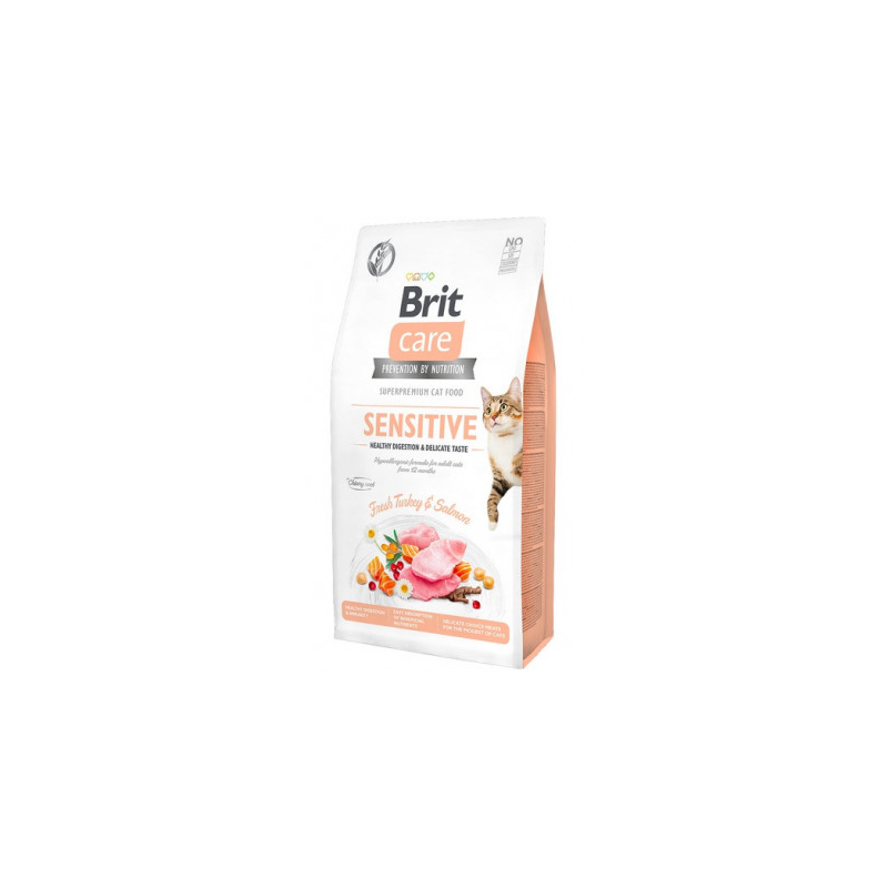 Brit Care Cat Grain Free Sensitive Healthy Digestion & Delicate Taste | Turkey & Salmon 2 kg