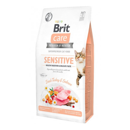 Brit Care Cat Grain Free Sensitive Healthy Digestion & Delicate Taste | Turkey & Salmon 2 kg