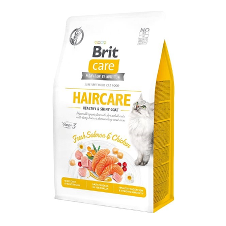 Brit Care Cat Grain Free Haircare Healthy & Shiny Coat | Salmon & Chicken 2 kg