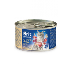 Brit Premium by Nature Cat Chicken with Beef | Wet (Lata) 6 X 200 g