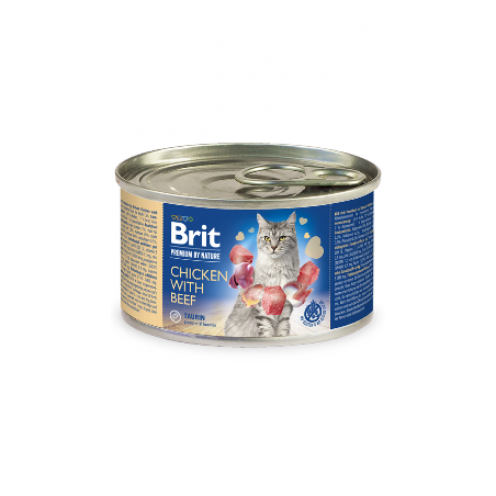 Brit Premium by Nature Cat Chicken with Beef | Wet (Lata) 6 X 200 g