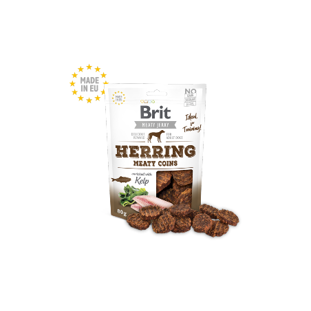 Brit Dog Meat Jerky Snack Herring Meaty Coins 80 g