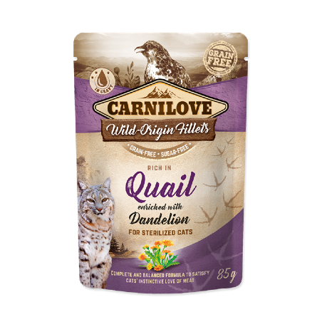 Carnilove Grain-Free Cat Sterilized Quail with Dandelion | Wet (Saqueta) 85 g