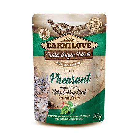 Carnilove Grain-Free Cat Pheasant with Raspberry Leaves | Wet (Saqueta) 85 g