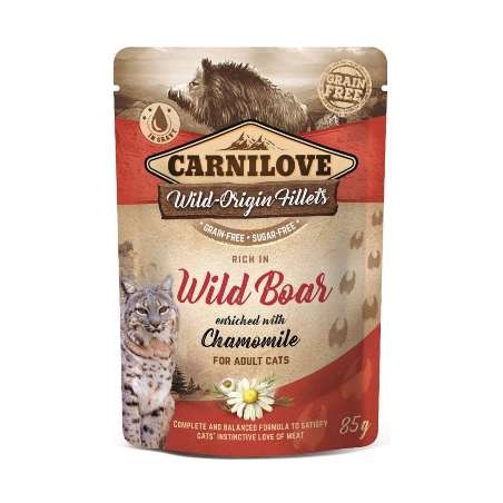 Carnilove Grain-Free Cat Wild Boar with Chamomile | Wet (Saqueta) 85 g