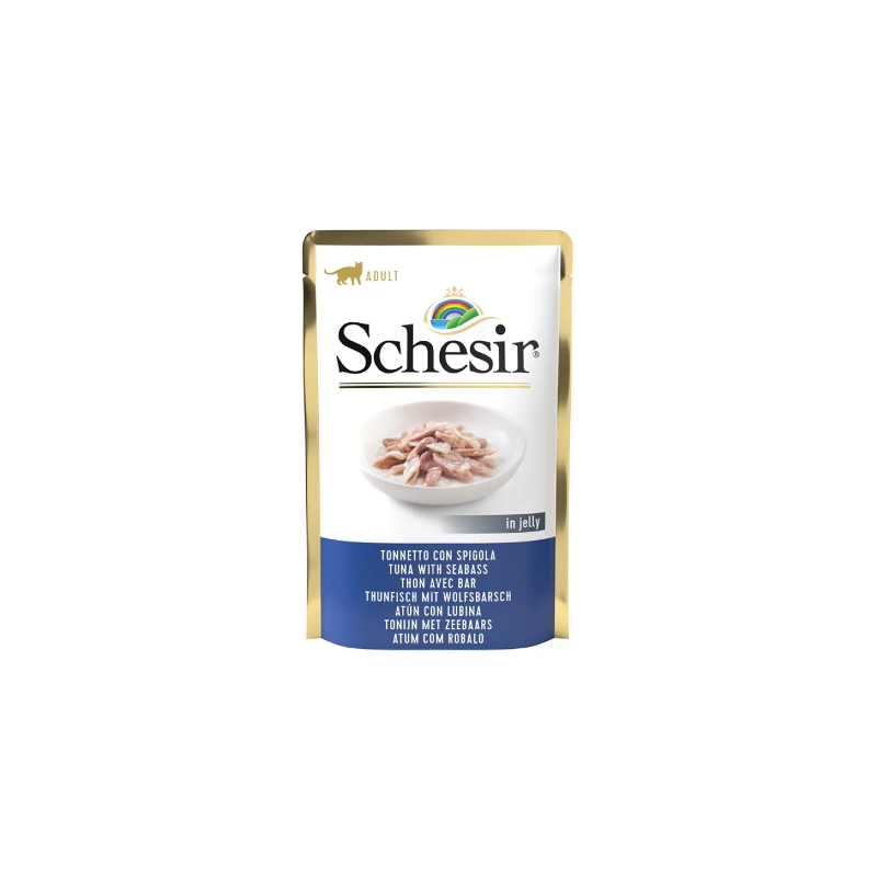 Schesir Cat Atum com Robalo em Gelatina | Wet (Saqueta) 10 X 85 g