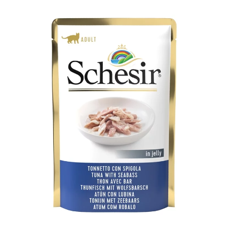 Schesir Cat Atum com Robalo em Gelatina | Wet (Saqueta) 10 X 85 g