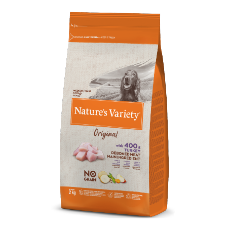 Natures Variety Dog Original No Grain Medium Maxi Adulto Peru 2 kg