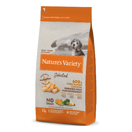 Natures Variety Dog Selected No Grain Junior Frango Campo 600 g