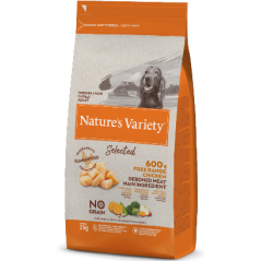 Natures Variety Dog Selected No Grain Medium Maxi Adulto Frango Campo 600 g