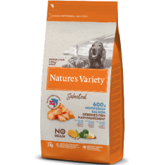 Natures Variety Dog Selected No Grain Medium Maxi Adulto Salmão da Noruega 2 kg