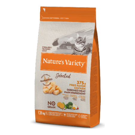 Natures Variety Cat Selected No Grain Sterilized Frango Campo 300 g