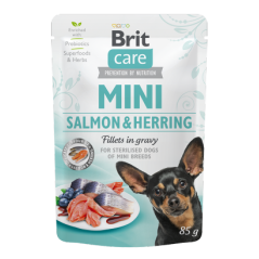 Brit Care Mini Sterilized Salmon & Herring Fillets in Gravy | Wet (Saqueta) 6 X 85 g