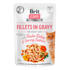 Brit Care Cat Tender Turkey & Savory Salmon in Gravy| Wet (Saqueta) 12 X 85 g