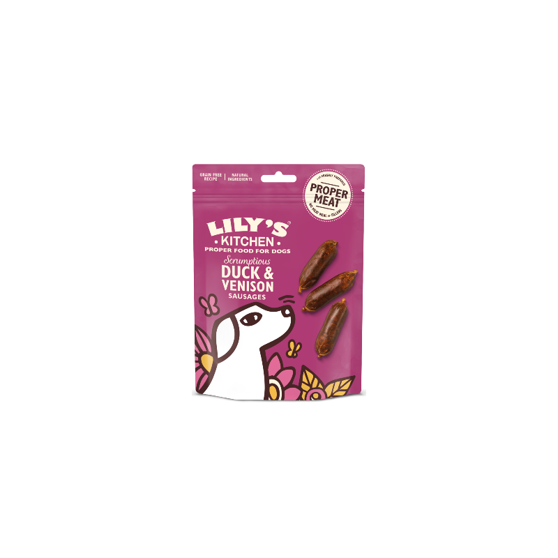 Lilys Kitchen Dog Treats Duck and Venison Sausages 70 g