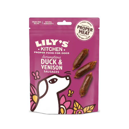 Lilys Kitchen Dog Treats Duck and Venison Sausages 70 g